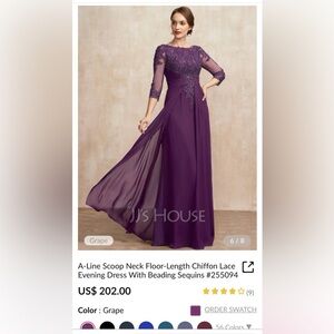 JJs House Grape Long Sleeve Dress